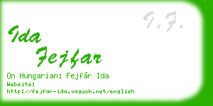ida fejfar business card